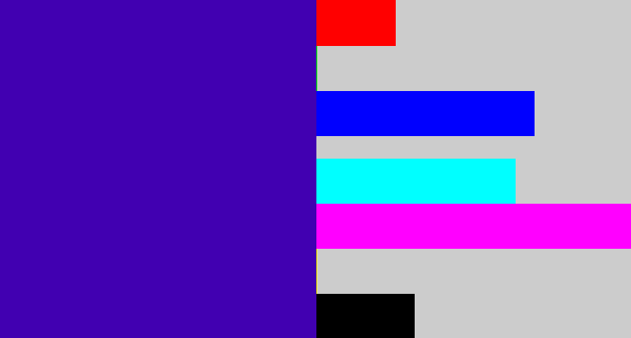 Hex color #4100b1 - indigo blue
