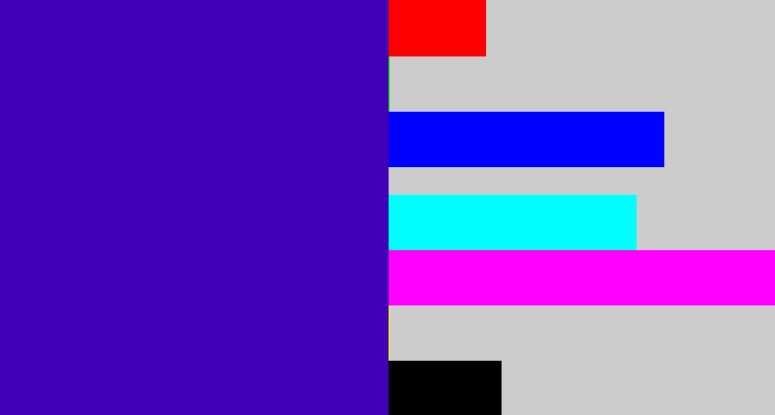 Hex color #4100b5 - indigo blue