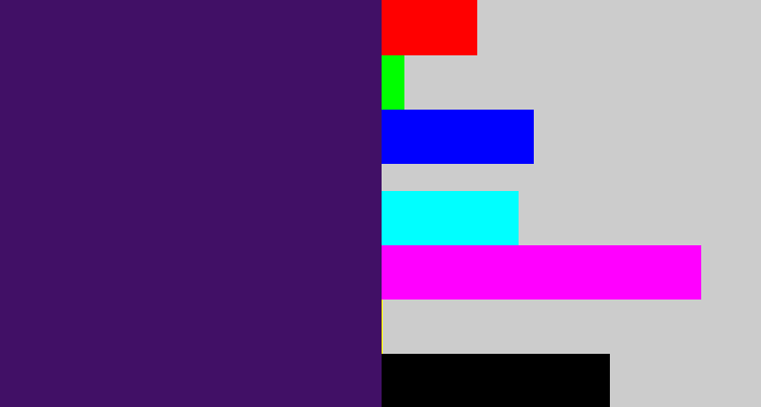 Hex color #411066 - royal purple