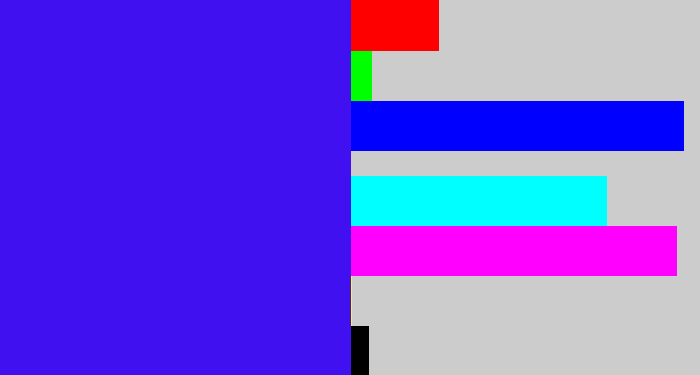 Hex color #4110f1 - blue/purple