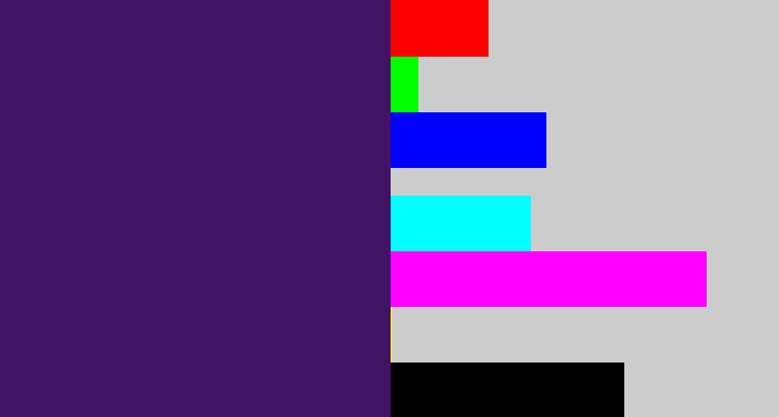 Hex color #411365 - royal purple