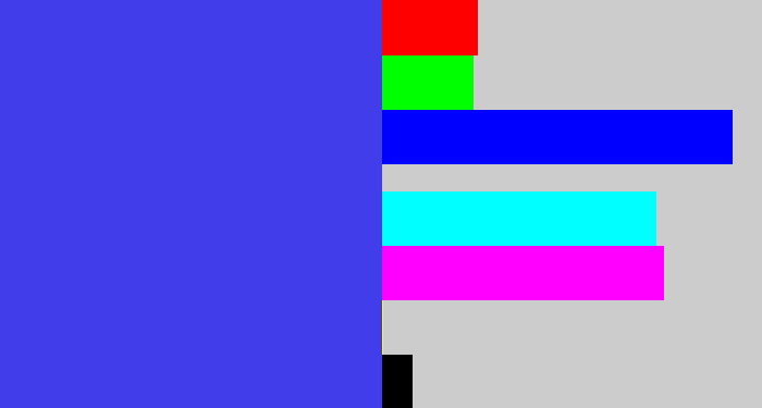 Hex color #413deb - light royal blue