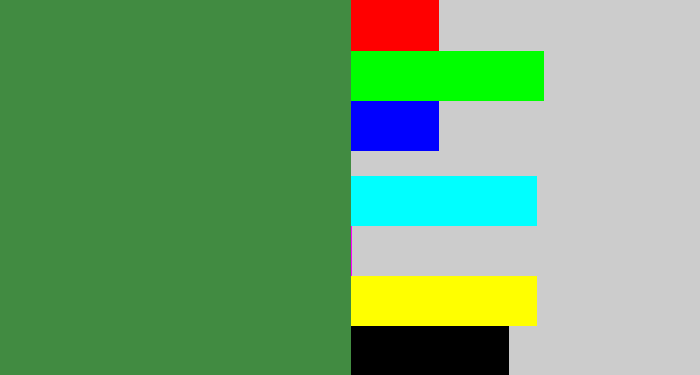 Hex color #418b41 - fern green