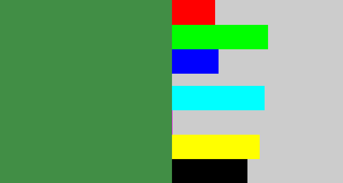 Hex color #418e45 - fern green