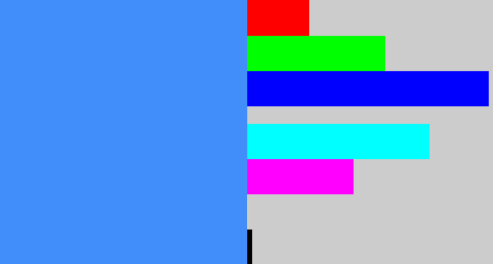 Hex color #418efa - dodger blue