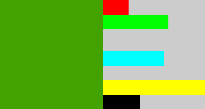 Hex color #41a200 - grassy green
