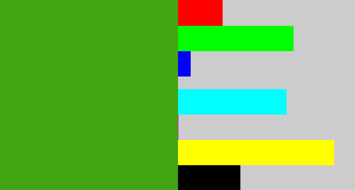 Hex color #41a513 - grass green