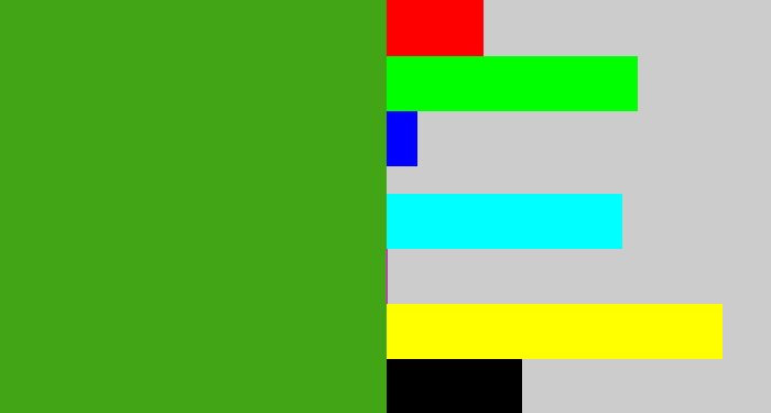 Hex color #41a515 - grass green