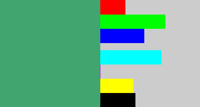 Hex color #41a56f - greenish