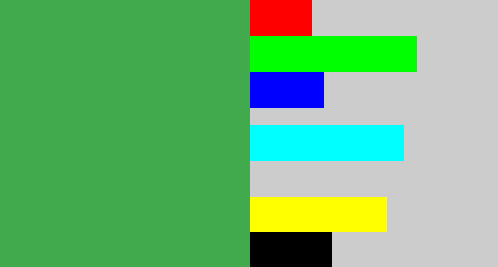 Hex color #41aa4d - medium green