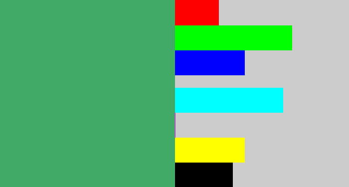 Hex color #41aa66 - greenish