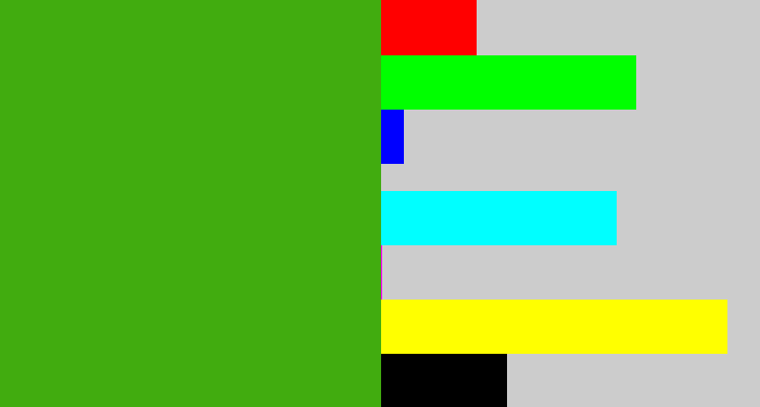 Hex color #41ac0f - lawn green