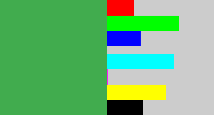 Hex color #41ac4e - medium green