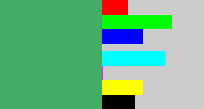Hex color #41ad67 - greenish