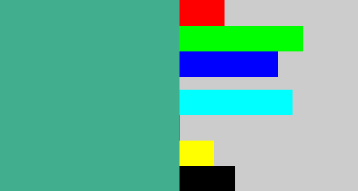 Hex color #41af8d - greeny blue