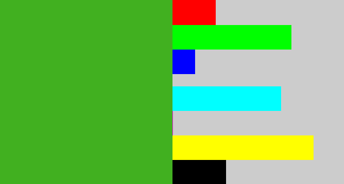 Hex color #41b020 - lawn green