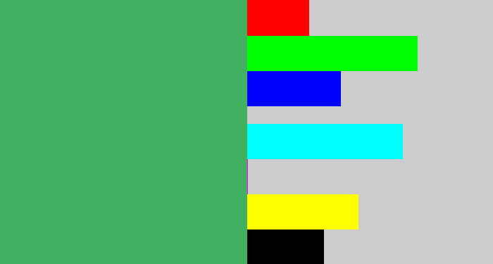 Hex color #41b061 - greenish