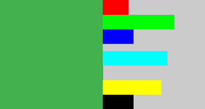 Hex color #41b24c - medium green
