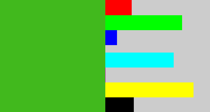 Hex color #41b91d - frog green