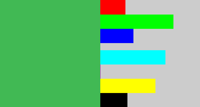 Hex color #41b954 - medium green