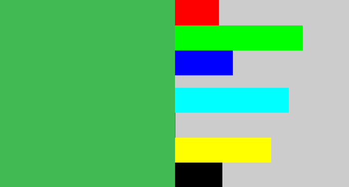 Hex color #41ba53 - medium green