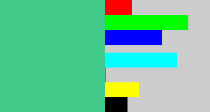 Hex color #41ca8a - greenish teal