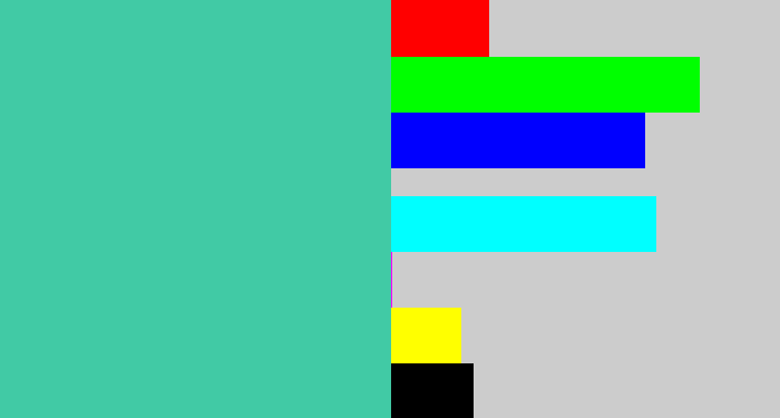 Hex color #41caa5 - greeny blue