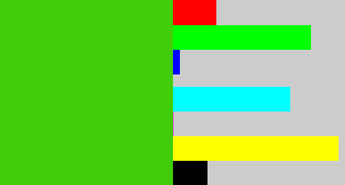 Hex color #41cd09 - frog green