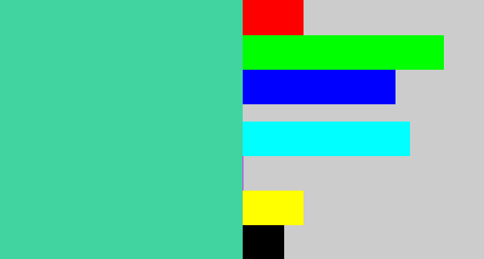 Hex color #41d4a0 - greeny blue