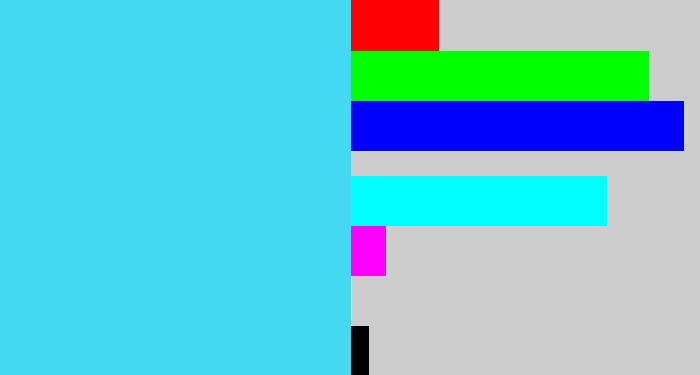 Hex color #41daf1 - bright cyan