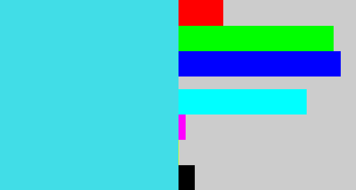 Hex color #41dde7 - bright cyan