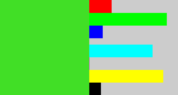 Hex color #41df26 - green apple