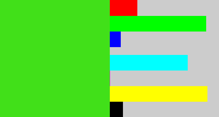 Hex color #41e019 - vivid green