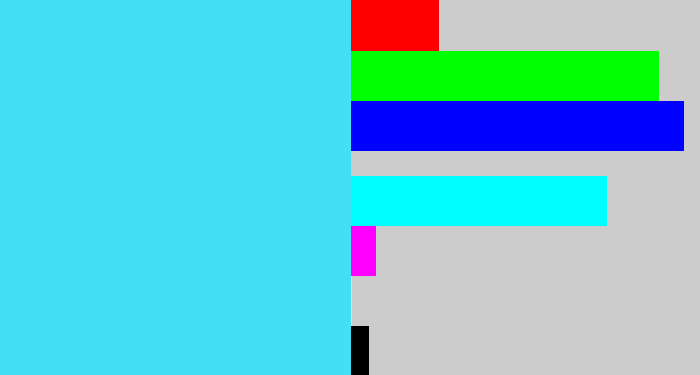 Hex color #41e1f3 - bright cyan