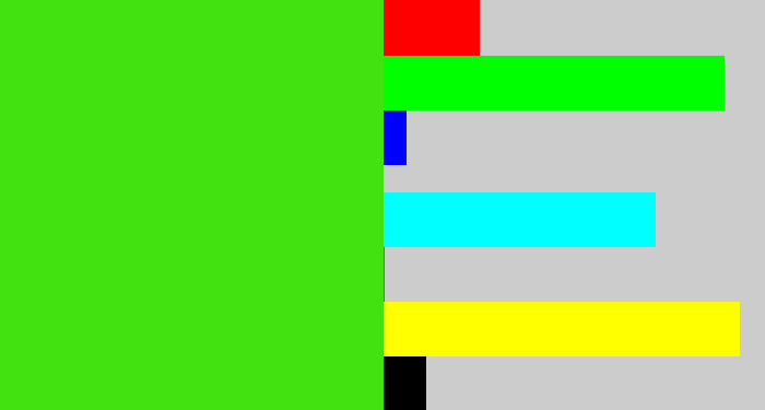 Hex color #41e210 - vivid green