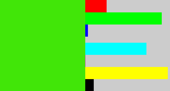 Hex color #41e608 - vivid green