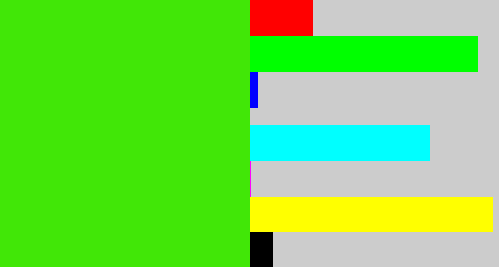 Hex color #41e707 - vivid green