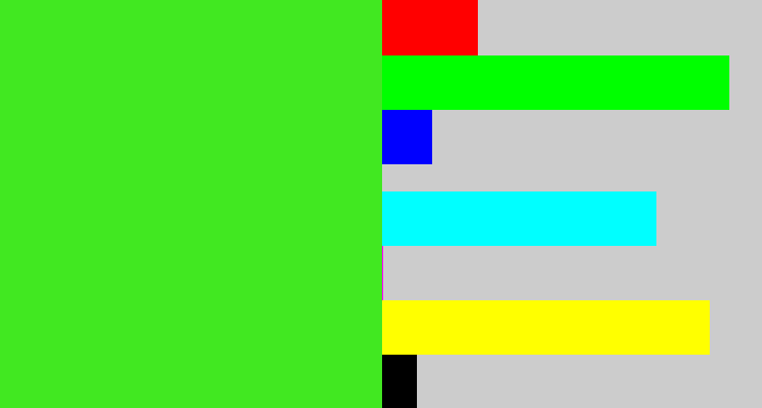 Hex color #41e821 - poison green