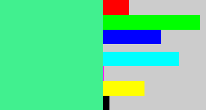 Hex color #41f08f - weird green