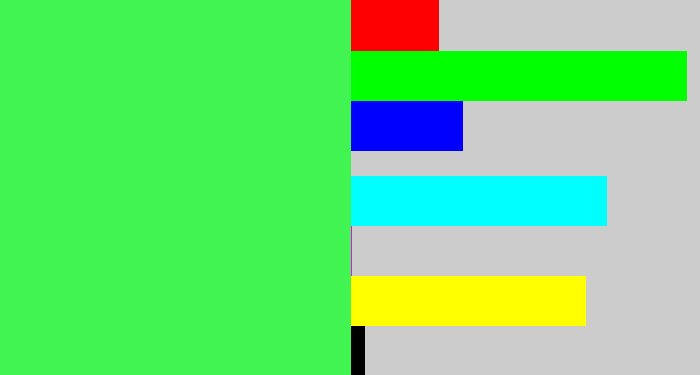Hex color #41f451 - light neon green