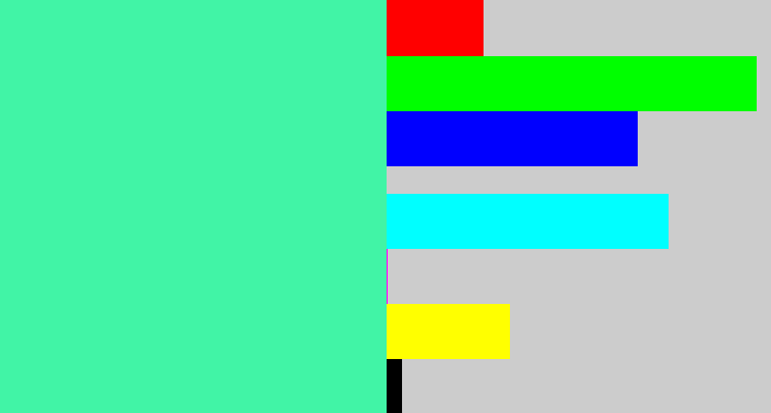 Hex color #41f4a6 - sea green