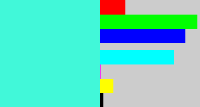 Hex color #41f8d9 - bright cyan