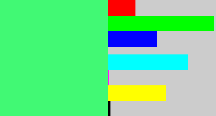 Hex color #41f974 - weird green