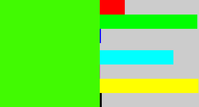 Hex color #41fa02 - poison green