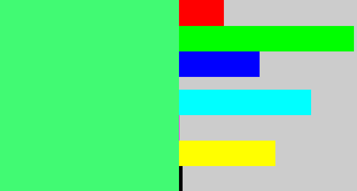 Hex color #41fa73 - weird green