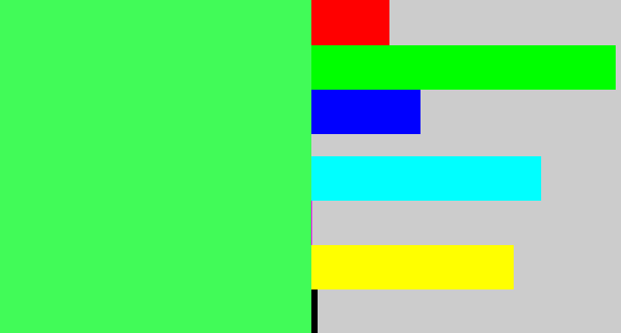 Hex color #41fb58 - light neon green
