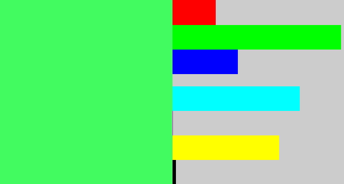 Hex color #41fb60 - light neon green