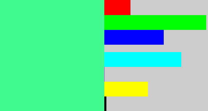 Hex color #41fb91 - sea green