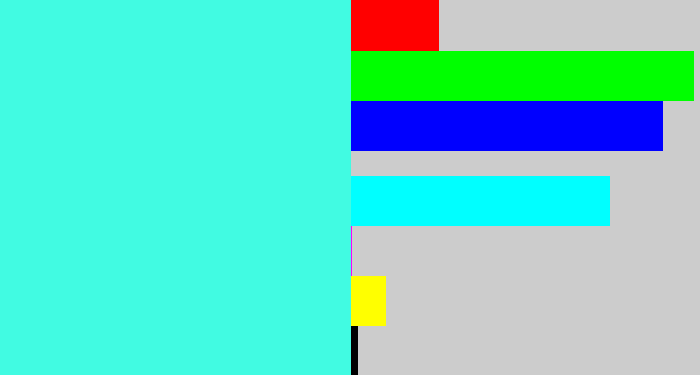 Hex color #41fbe2 - bright cyan