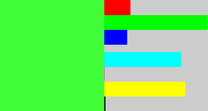 Hex color #41fd38 - light neon green